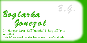 boglarka gonczol business card